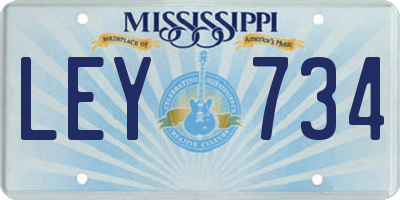 MS license plate LEY734