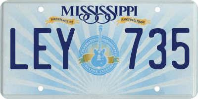 MS license plate LEY735