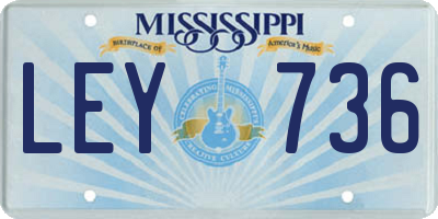 MS license plate LEY736