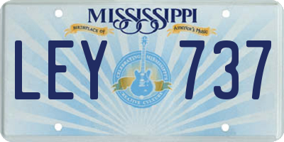 MS license plate LEY737
