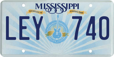 MS license plate LEY740