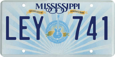 MS license plate LEY741
