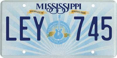 MS license plate LEY745