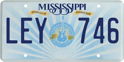 MS license plate LEY746