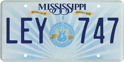 MS license plate LEY747