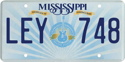 MS license plate LEY748