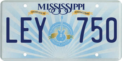 MS license plate LEY750