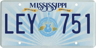 MS license plate LEY751