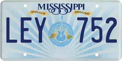 MS license plate LEY752