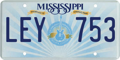 MS license plate LEY753