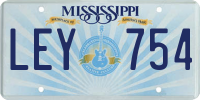 MS license plate LEY754