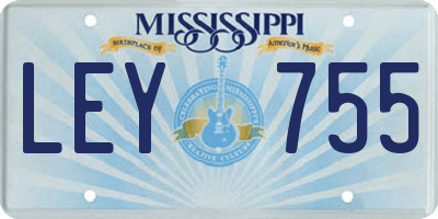 MS license plate LEY755