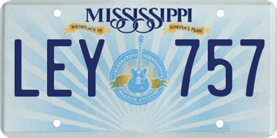 MS license plate LEY757