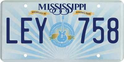 MS license plate LEY758