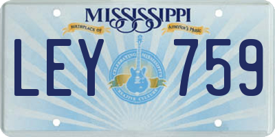 MS license plate LEY759