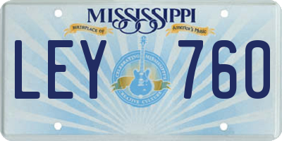 MS license plate LEY760