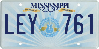 MS license plate LEY761