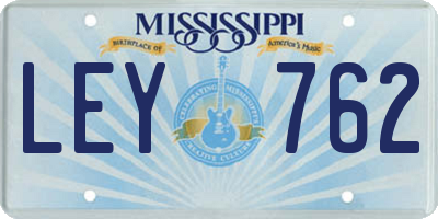 MS license plate LEY762