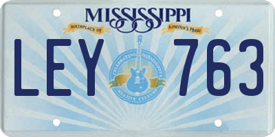 MS license plate LEY763