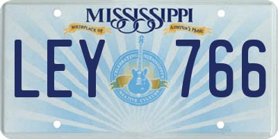 MS license plate LEY766