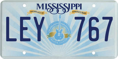 MS license plate LEY767