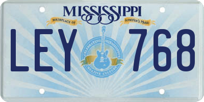 MS license plate LEY768