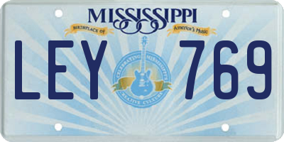 MS license plate LEY769