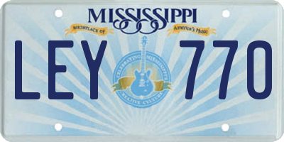 MS license plate LEY770