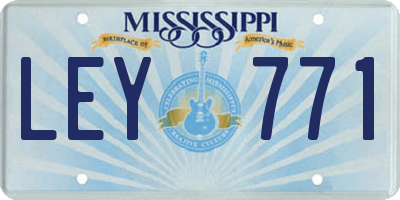 MS license plate LEY771