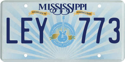 MS license plate LEY773
