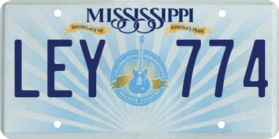 MS license plate LEY774