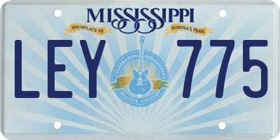 MS license plate LEY775