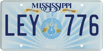 MS license plate LEY776