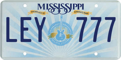 MS license plate LEY777