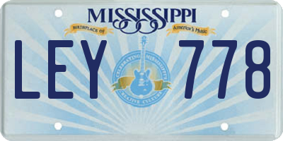 MS license plate LEY778