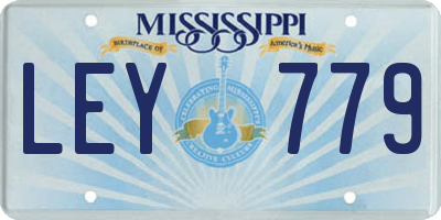 MS license plate LEY779