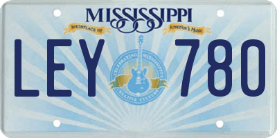 MS license plate LEY780