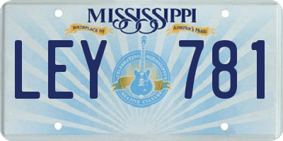 MS license plate LEY781