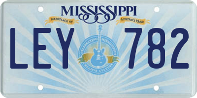 MS license plate LEY782