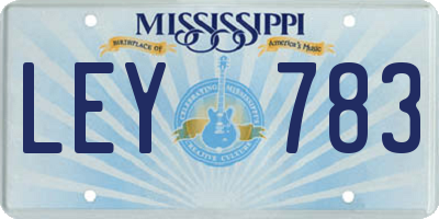 MS license plate LEY783