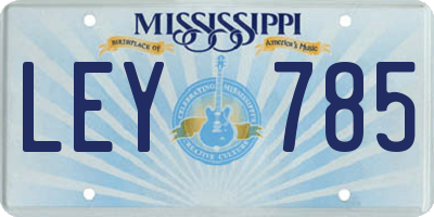 MS license plate LEY785