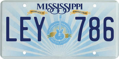 MS license plate LEY786