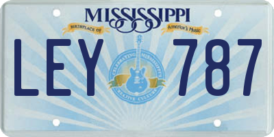 MS license plate LEY787
