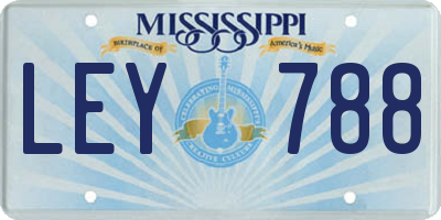 MS license plate LEY788