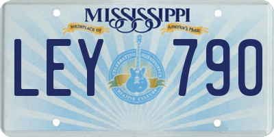 MS license plate LEY790