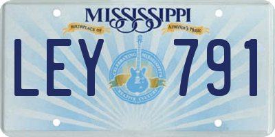 MS license plate LEY791