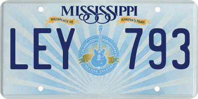 MS license plate LEY793