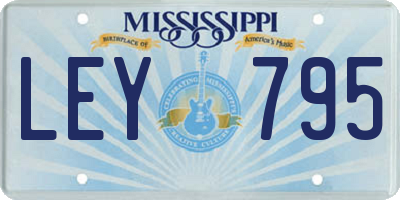 MS license plate LEY795