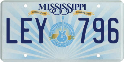 MS license plate LEY796