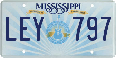 MS license plate LEY797